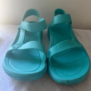 Teva Shoes Womens Size 11 Teal Sandals Hook & Loop Lightweight Hurricane Drift